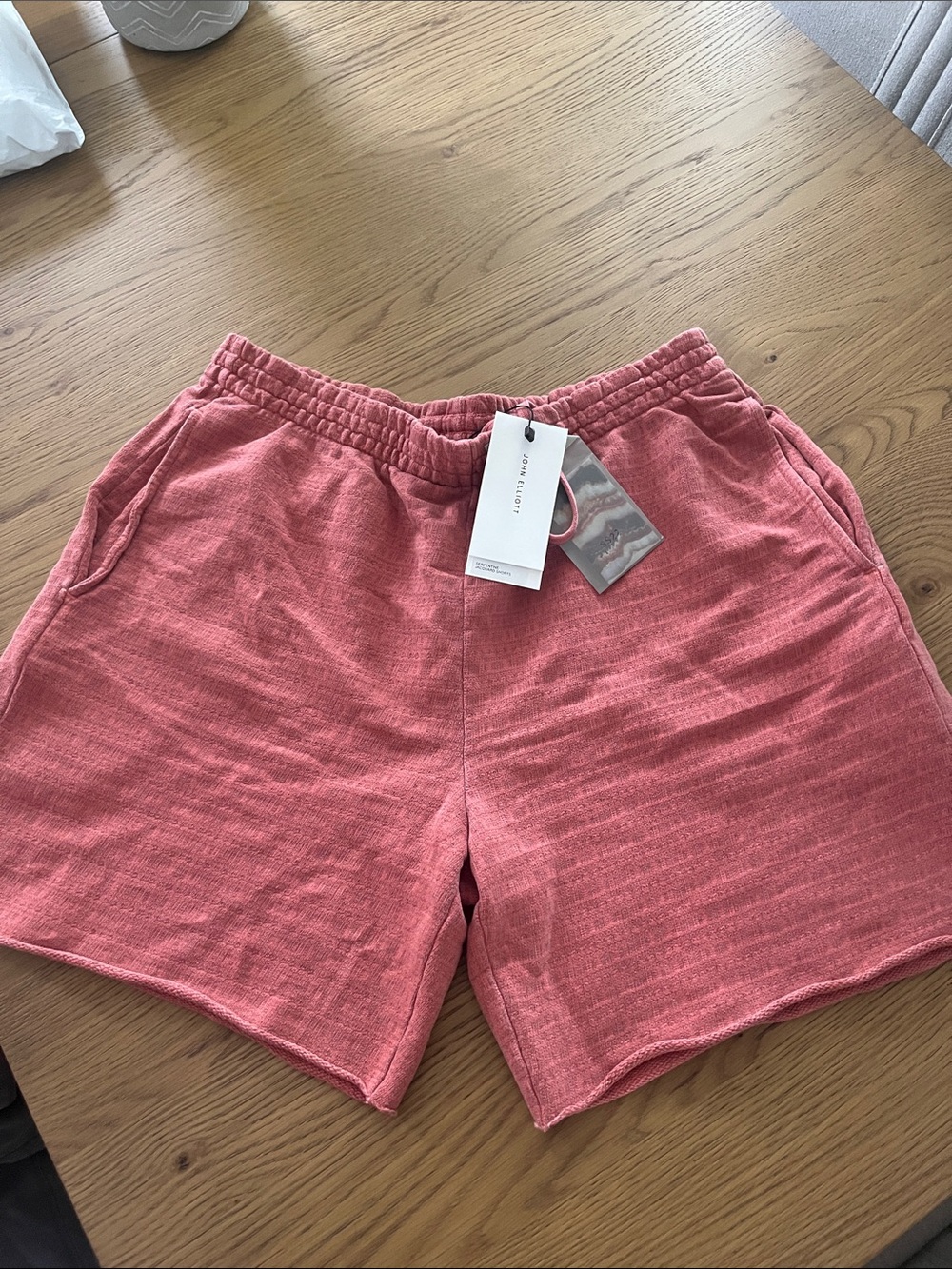John Elliot Soft Coral Pull-On Lounge Shorts with Tag